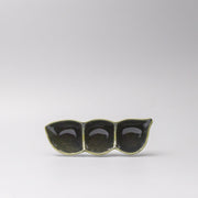 Edamame Triple Pod Dish 20cm Oribe Green Glaze V637-C0119