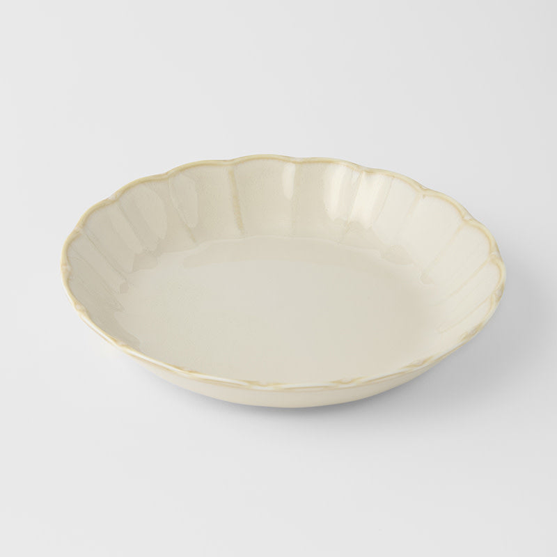 Plate High Rim 21.8cm Ivory Rinka Glaze V637-C0231