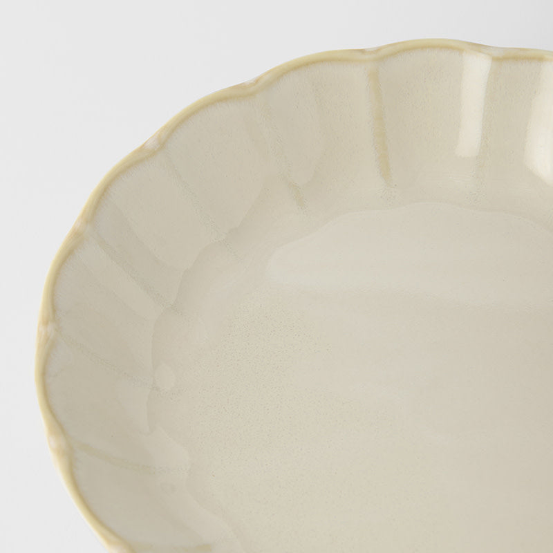 Plate High Rim 21.8cm Ivory Rinka Glaze V637-C0231