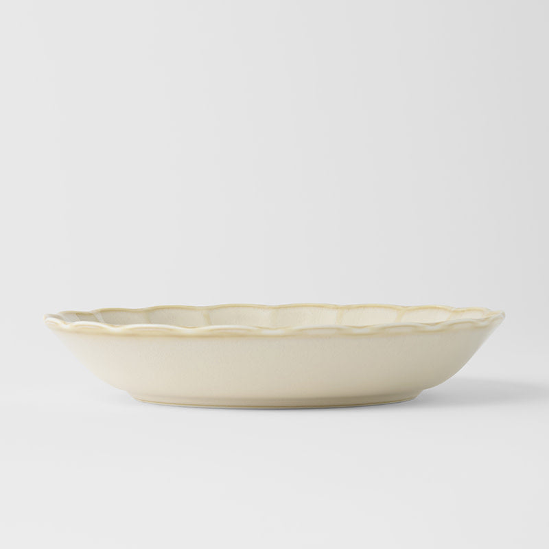 Plate High Rim 21.8cm Ivory Rinka Glaze V637-C0231