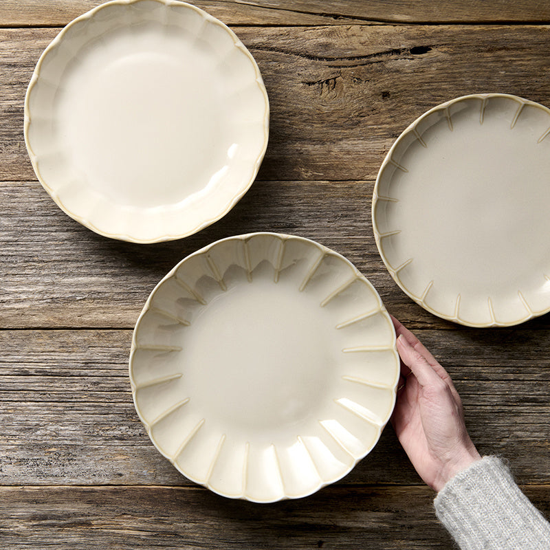 Plate High Rim 21.8cm Ivory Rinka Glaze V637-C0231