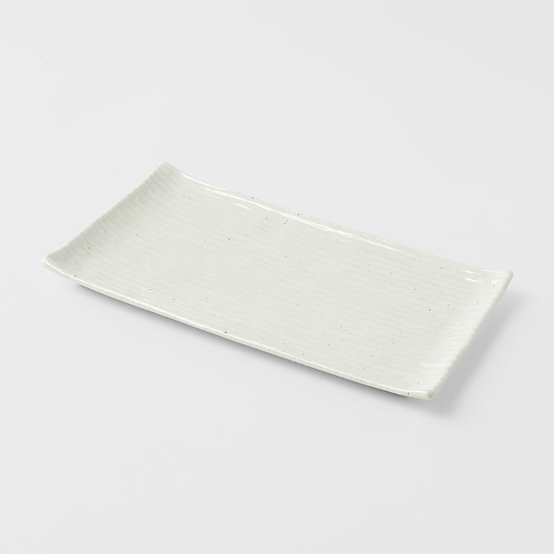 Sushi Plate 24cm White Contour Glaze V637-C0360
