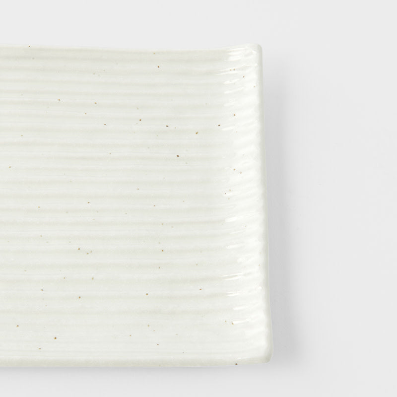 Sushi Plate 24cm White Contour Glaze V637-C0360