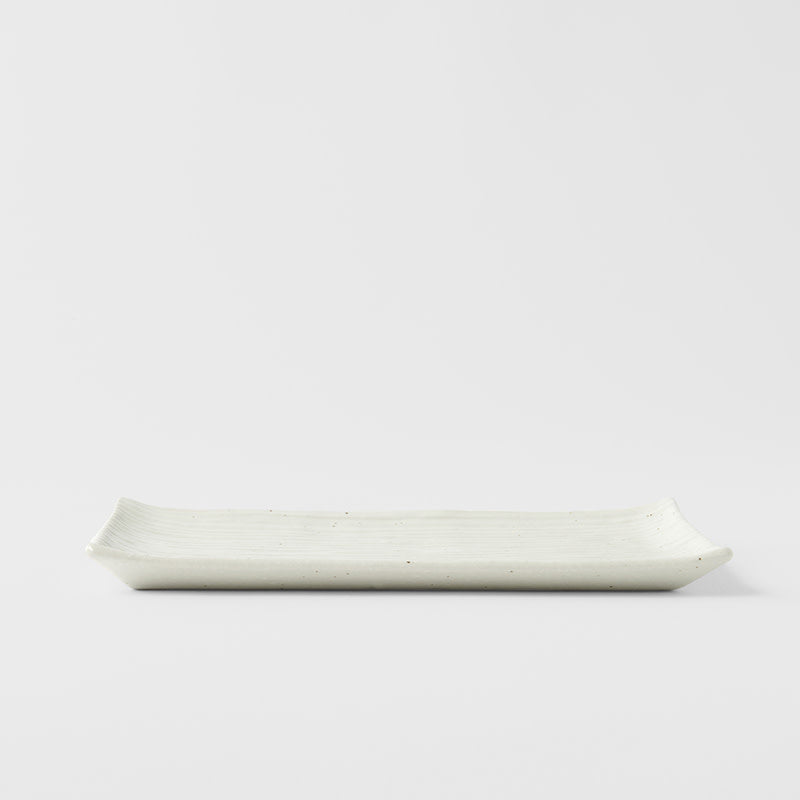 Sushi Plate 24cm White Contour Glaze V637-C0360