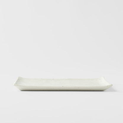 Sushi Plate 24cm White Contour Glaze V637-C0360