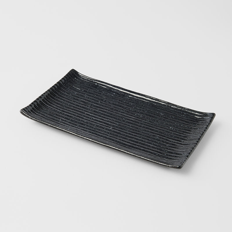 Sushi Plate 24cm Black Contour Glaze V637-C0361