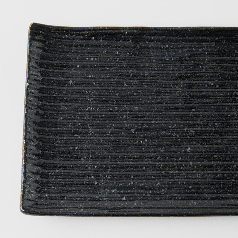 Sushi Plate 24cm Black Contour Glaze V637-C0361