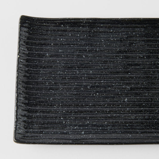 Sushi Plate 24cm Black Contour Glaze V637-C0361