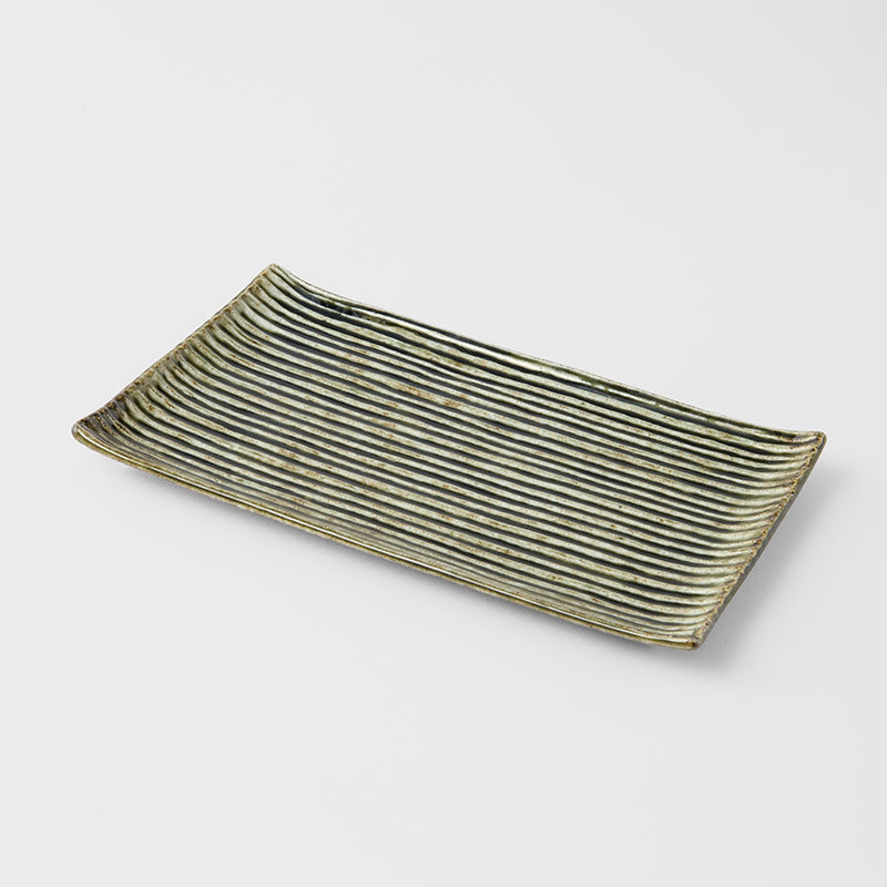 Sushi Plate 24cm Green Contour Glaze V637-C0362