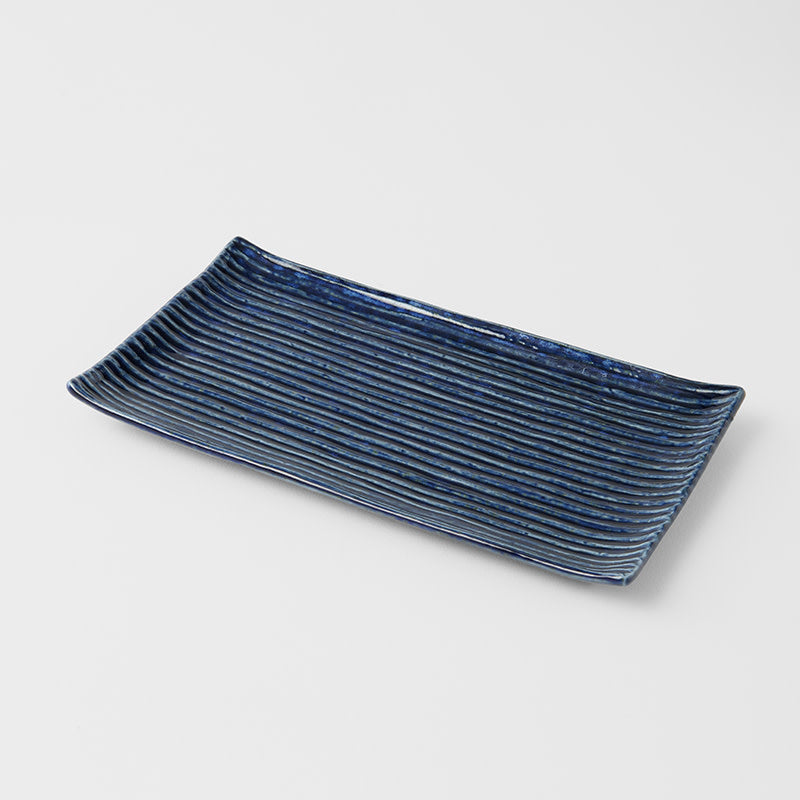 Sushi Plate 24cm Blue Contour Glaze V637-C0363