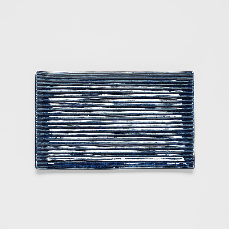Sushi Plate 24cm Blue Contour Glaze V637-C0363