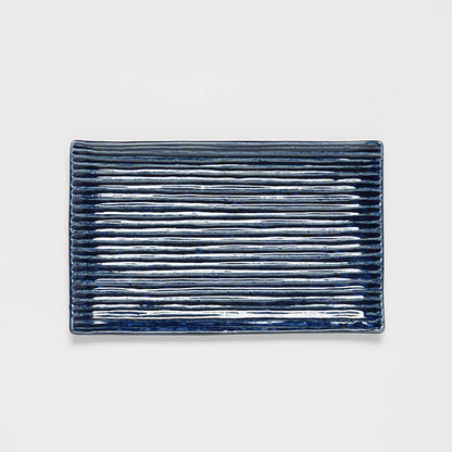 Sushi Plate 24cm Blue Contour Glaze V637-C0363