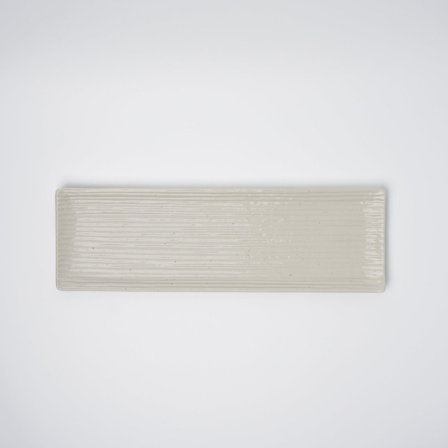 Sashimi Plate 33.2cm White Contour Glaze V637-C0364