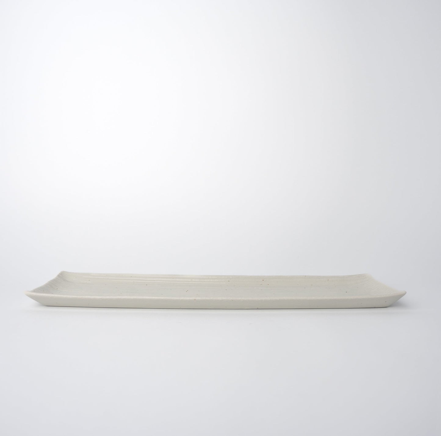 Sashimi Plate 33.2cm White Contour Glaze V637-C0364