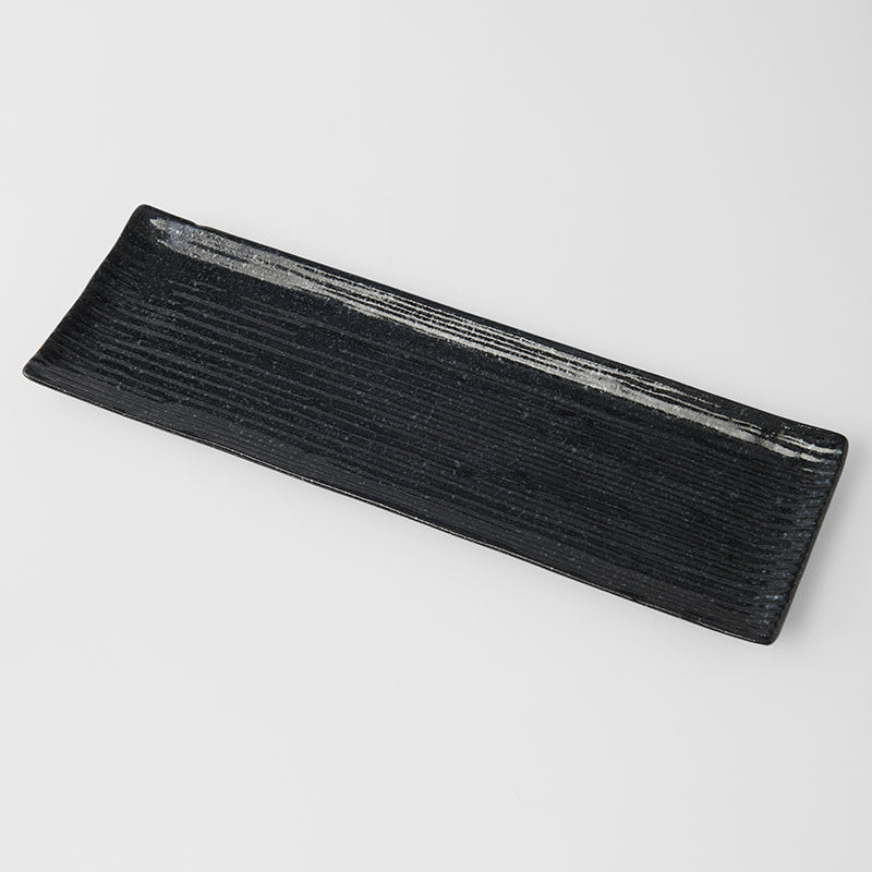 Sashimi Plate 33cm Black Contour Glaze V637-C0365
