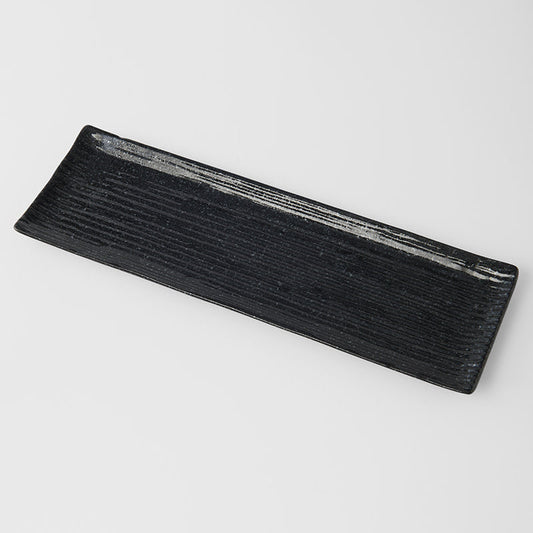 Sashimi Plate 33cm Black Contour Glaze V637-C0365