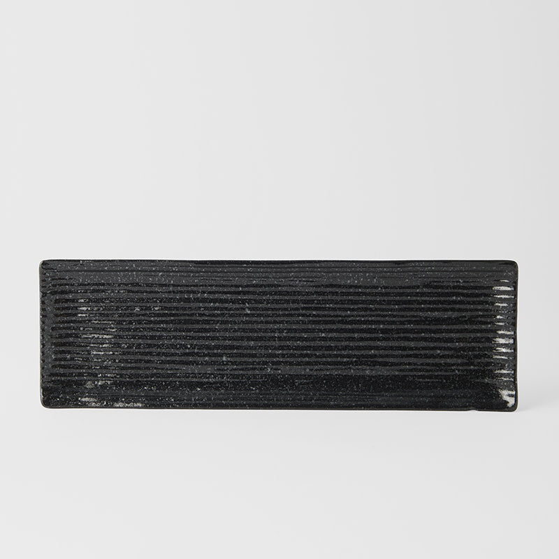 Sashimi Plate 33cm Black Contour Glaze V637-C0365
