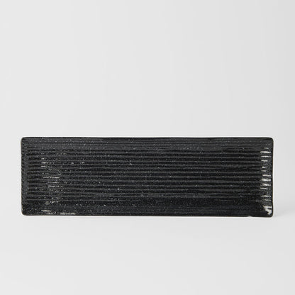 Sashimi Plate 33cm Black Contour Glaze V637-C0365