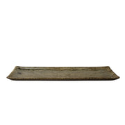 Sashimi Plate 33.2cm Green Contour Glaze V637-C0366