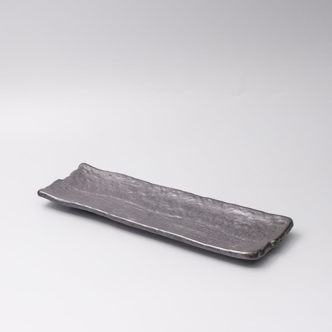 Plate Rectangular 33x11cm Matte Black Glaze V637-C0380