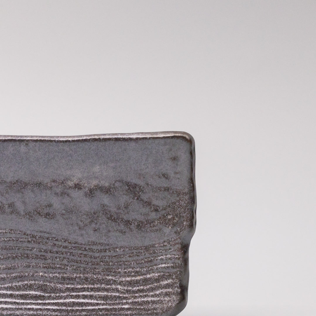 Plate Rectangular 33x11cm Matte Black Glaze V637-C0380