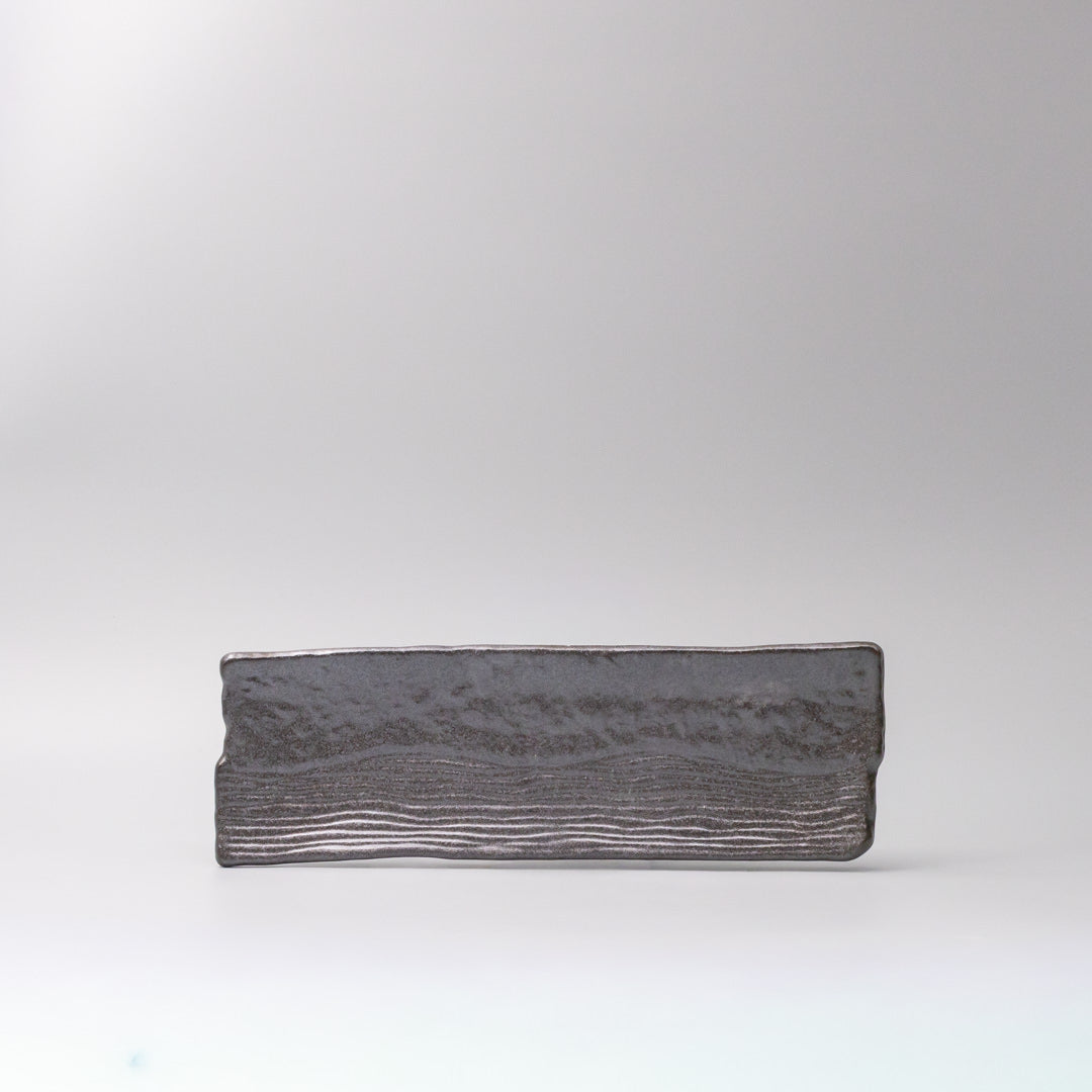 Plate Rectangular 33x11cm Matte Black Glaze V637-C0380