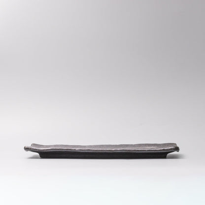 Plate Rectangular 33x11cm Matte Black Glaze V637-C0380