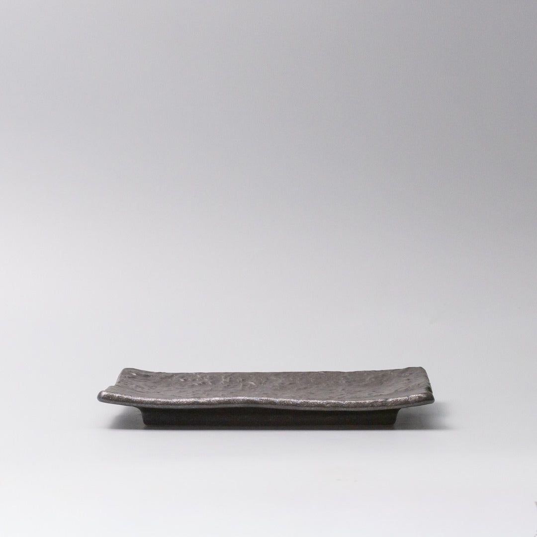 Plate Sushi Rectangular 21cm Matte Black Glaze V637-C0381