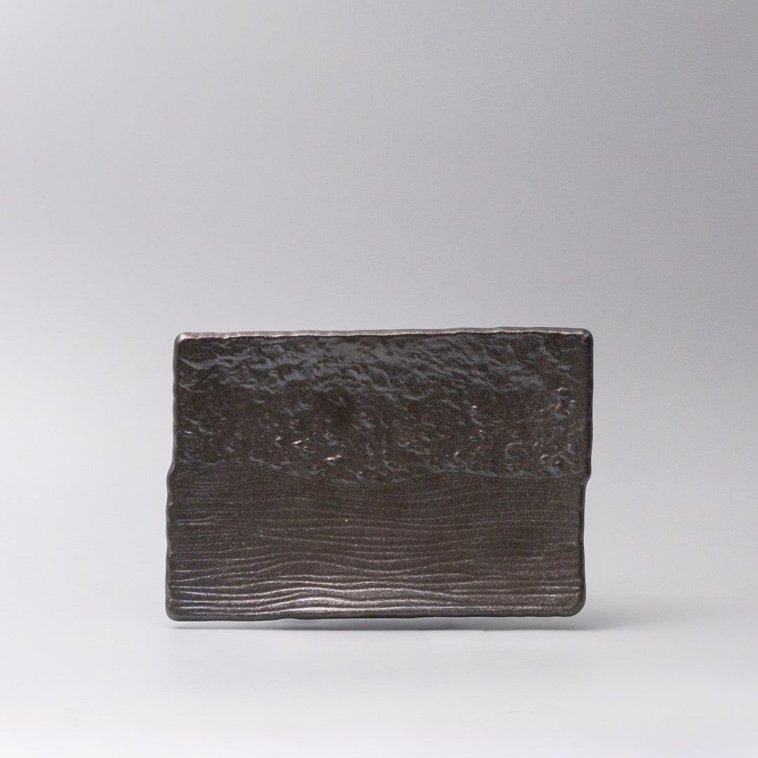 Plate Sushi Rectangular 21cm Matte Black Glaze V637-C0381