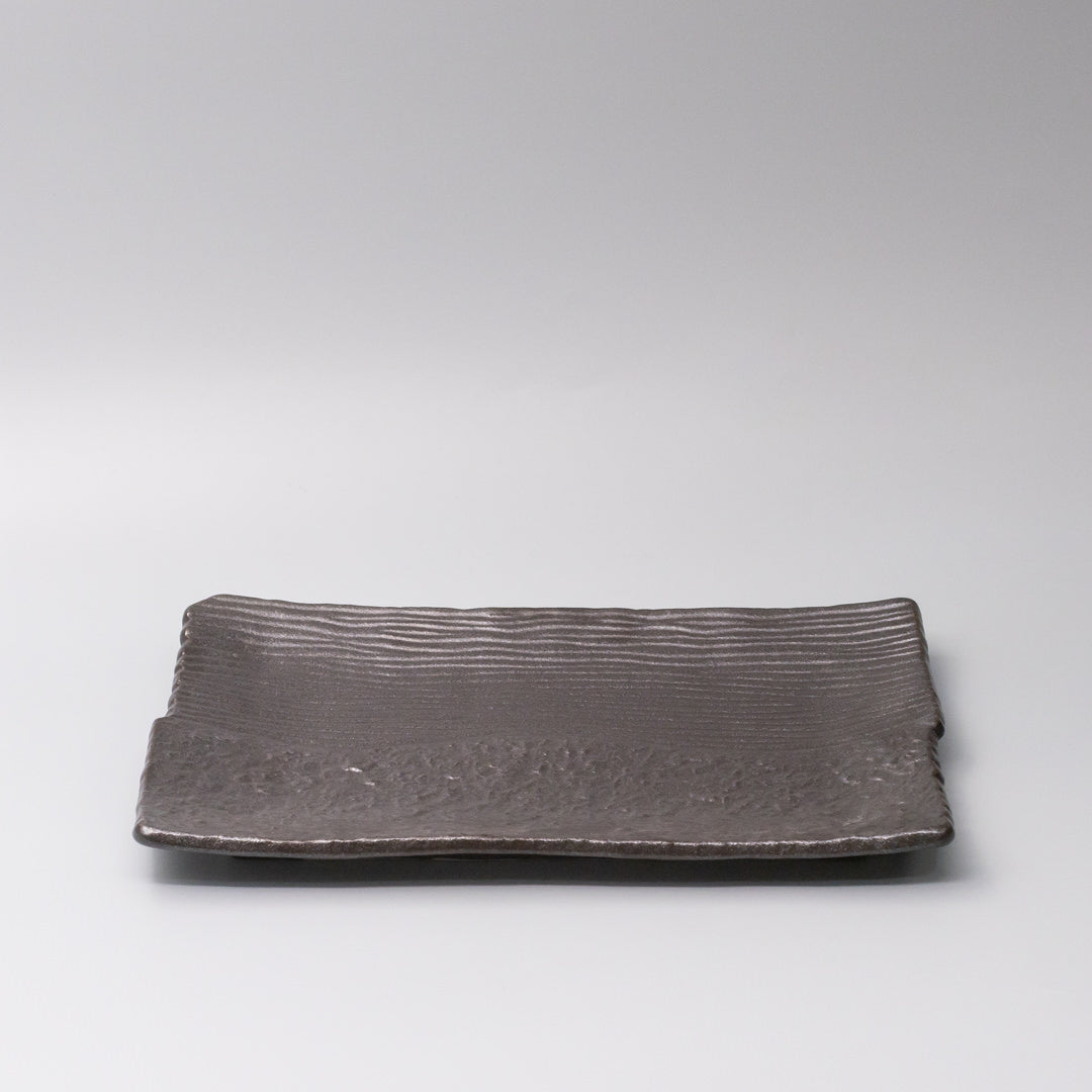 Platter Rectangular 32cm Matte Black Glaze V637-C0382