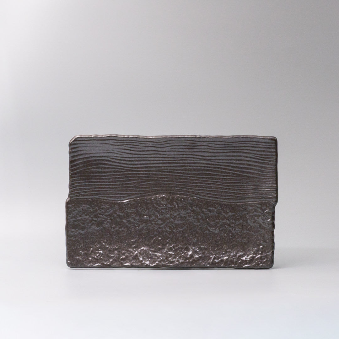 Platter Rectangular 32cm Matte Black Glaze V637-C0382