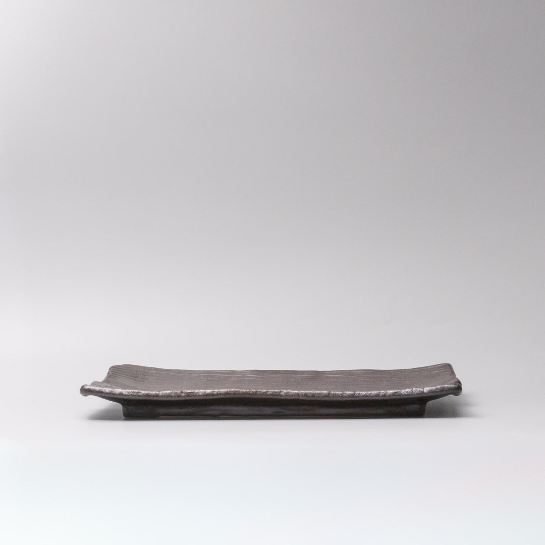 Platter Rectangular 32cm Matte Black Glaze V637-C0382