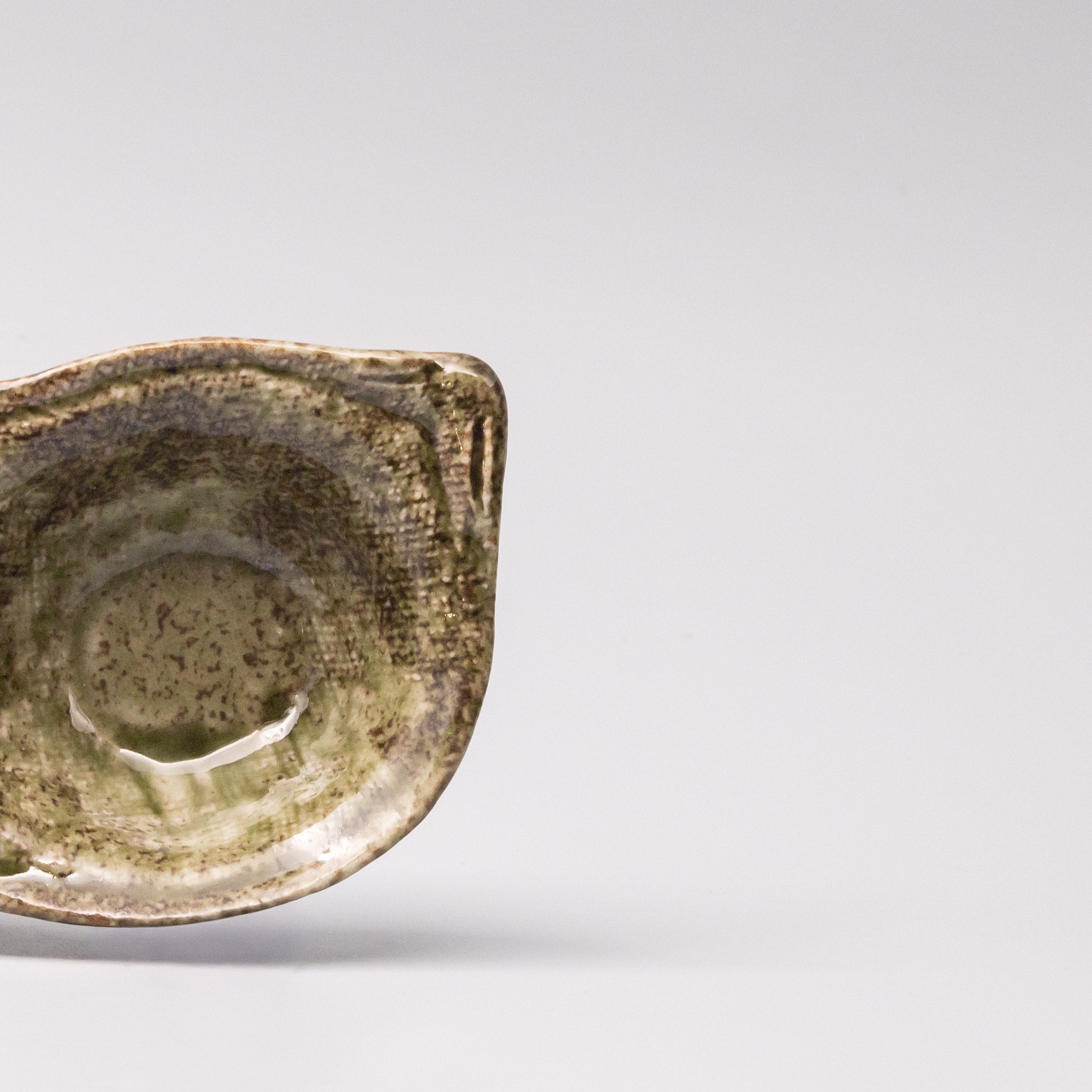 Edamame Triple Pod Dish Green Glaze V637-C0383
