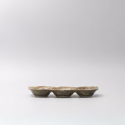 Edamame Triple Pod Dish Green Glaze V637-C0383