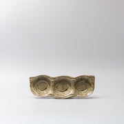 Edamame Triple Pod Dish Green Glaze V637-C0383