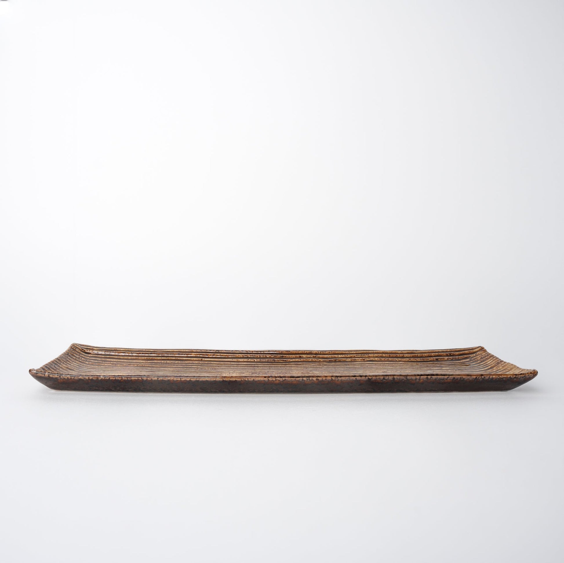 Sashimi Plate 33.2cm Amber Contour Glaze V637-C0395