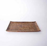 Sushi Plate 24cm Amber Contour Glaze V637-C0396