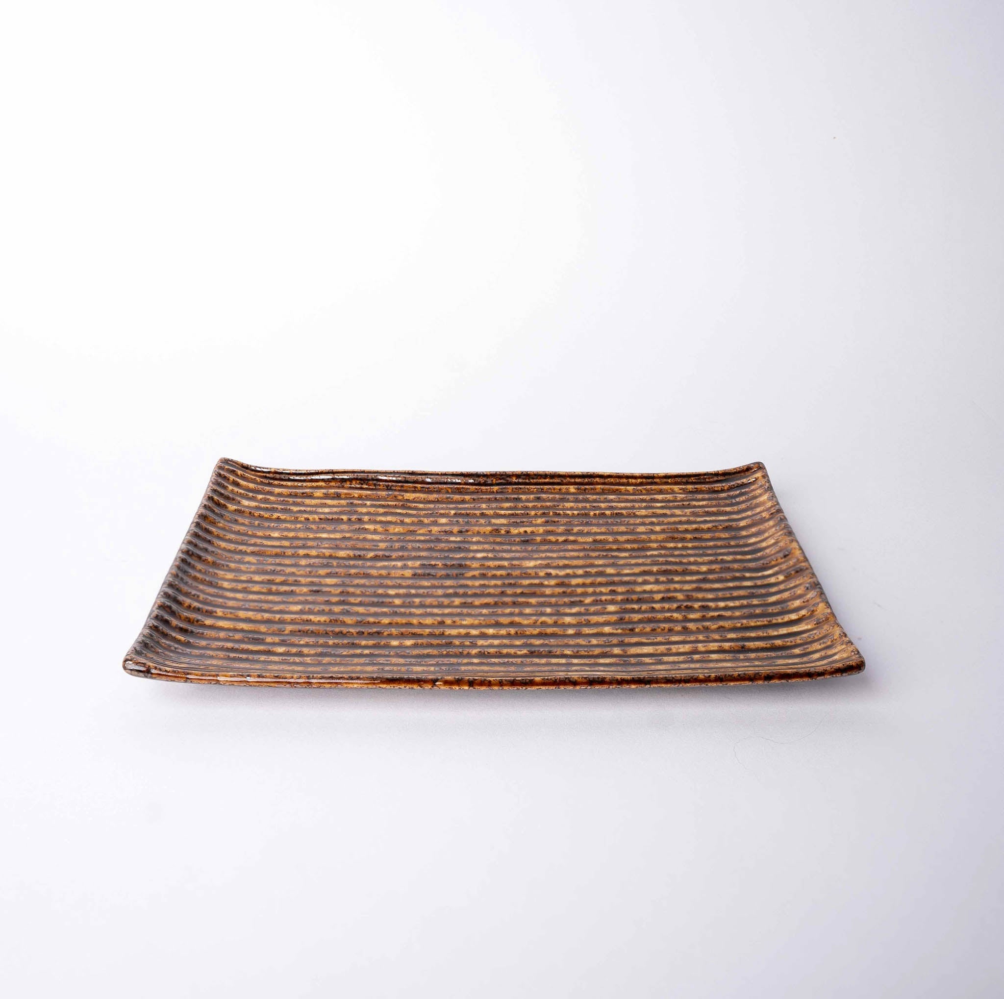 Sushi Plate 24cm Amber Contour Glaze V637-C0396