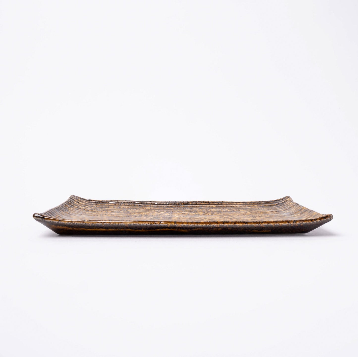 Sushi Plate 24cm Amber Contour Glaze V637-C0396