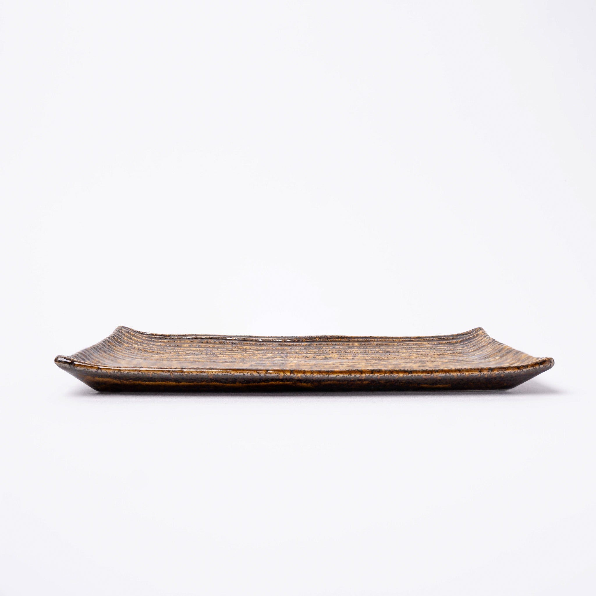 Sushi Plate 24cm Amber Contour Glaze V637-C0396