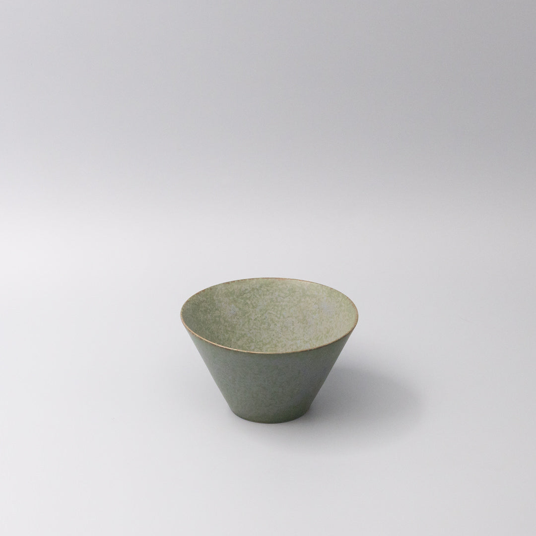 Bowl Fluted 13cm Green Fade Glaze V637-C0427