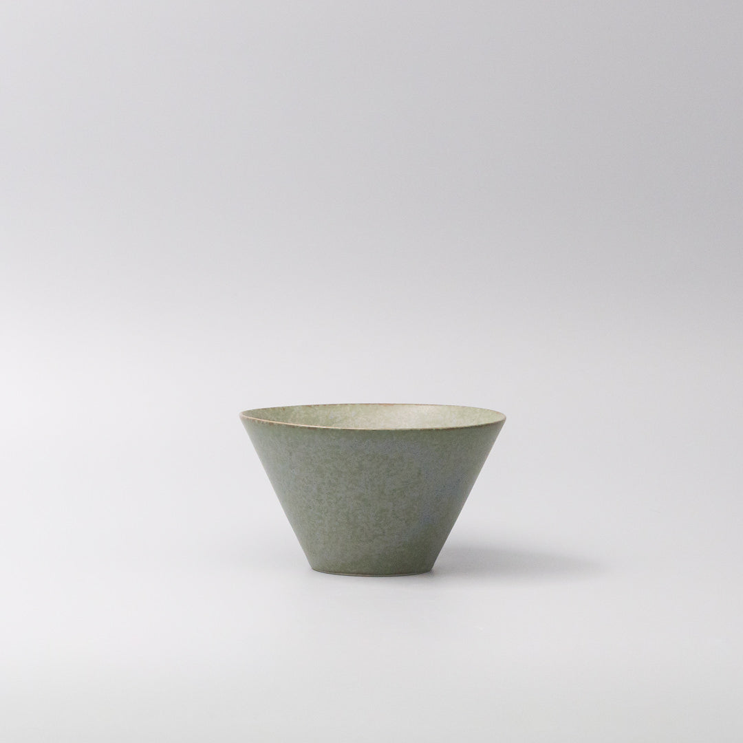 Bowl Fluted 13cm Green Fade Glaze V637-C0427