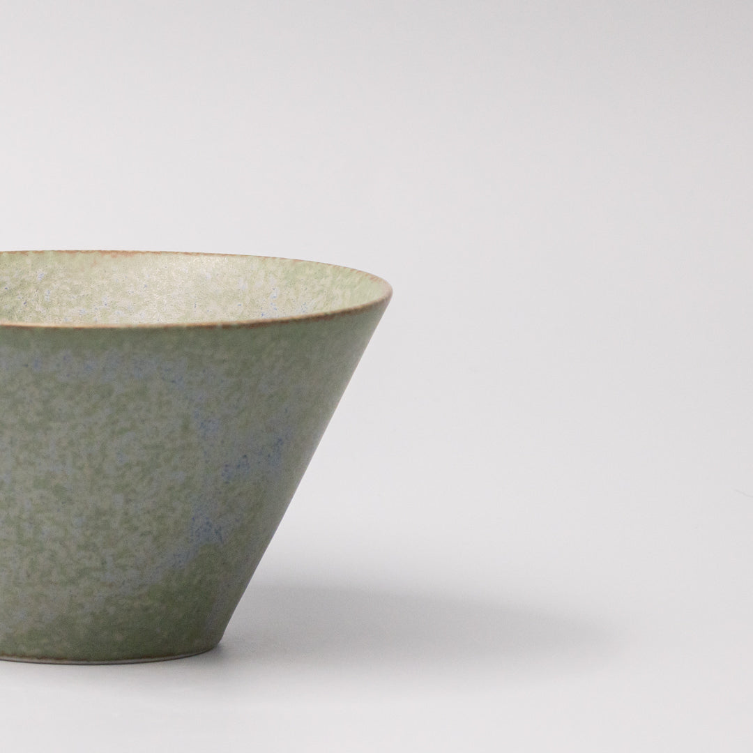 Bowl Fluted 13cm Green Fade Glaze V637-C0427