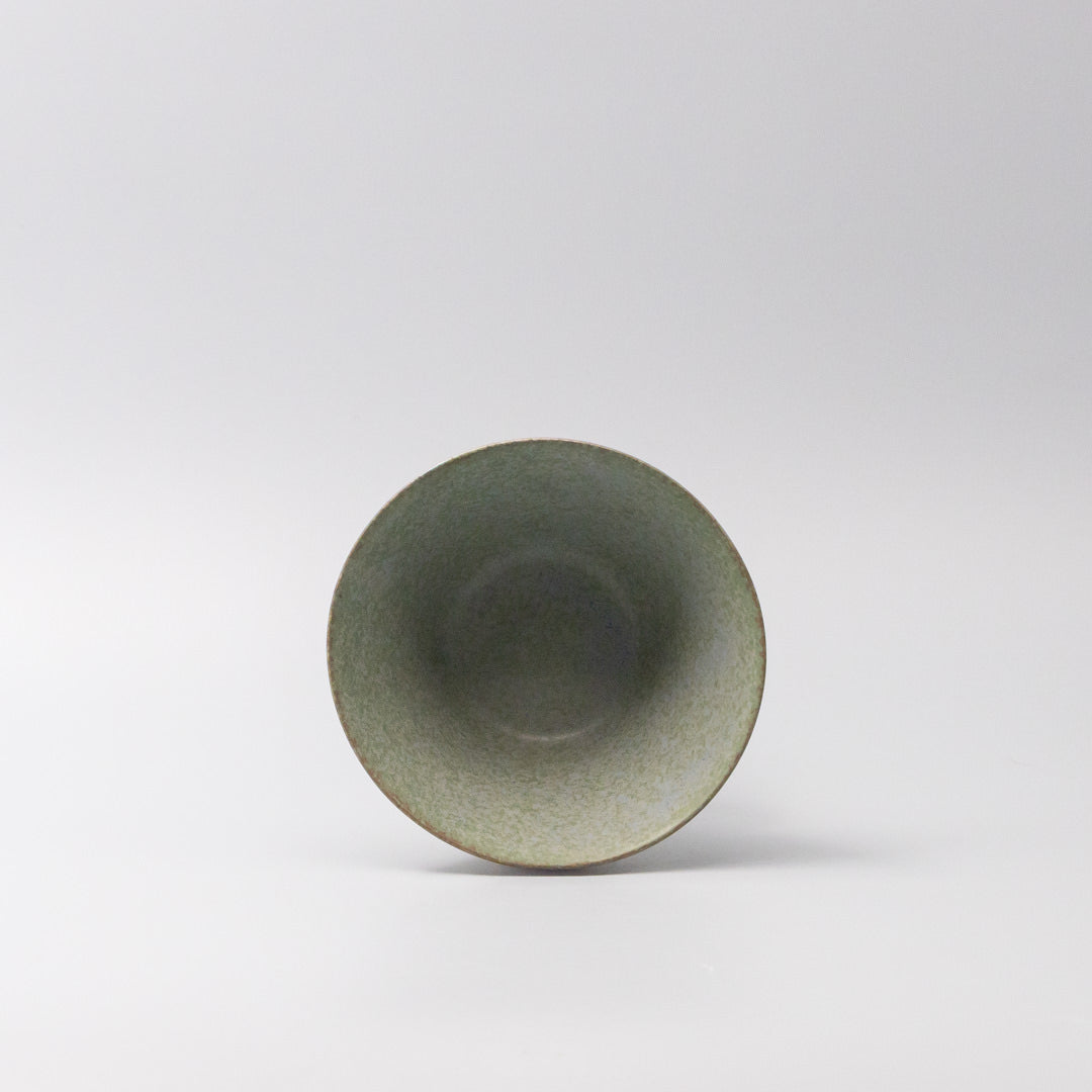 Bowl Fluted 13cm Green Fade Glaze V637-C0427