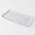 Platter Rectangular 35cm Shell White Glaze V637-C0457