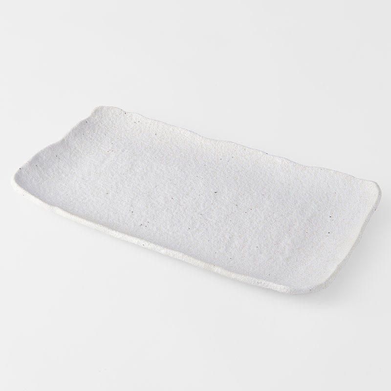 Platter Rectangular 35cm Shell White Glaze V637-C0457