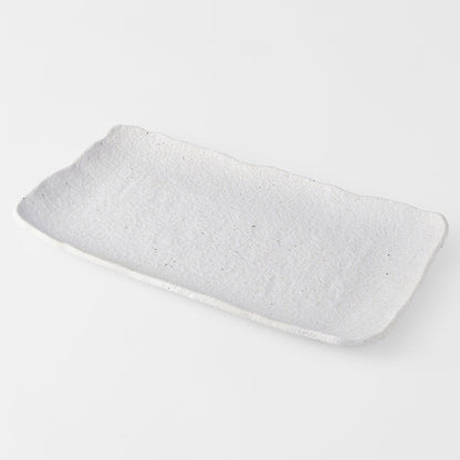 Platter Rectangular 35cm Shell White Glaze V637-C0457