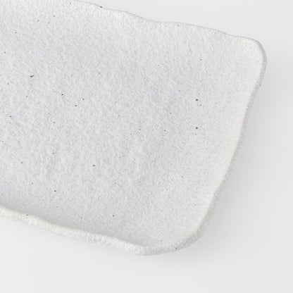 Platter Rectangular 35cm Shell White Glaze V637-C0457