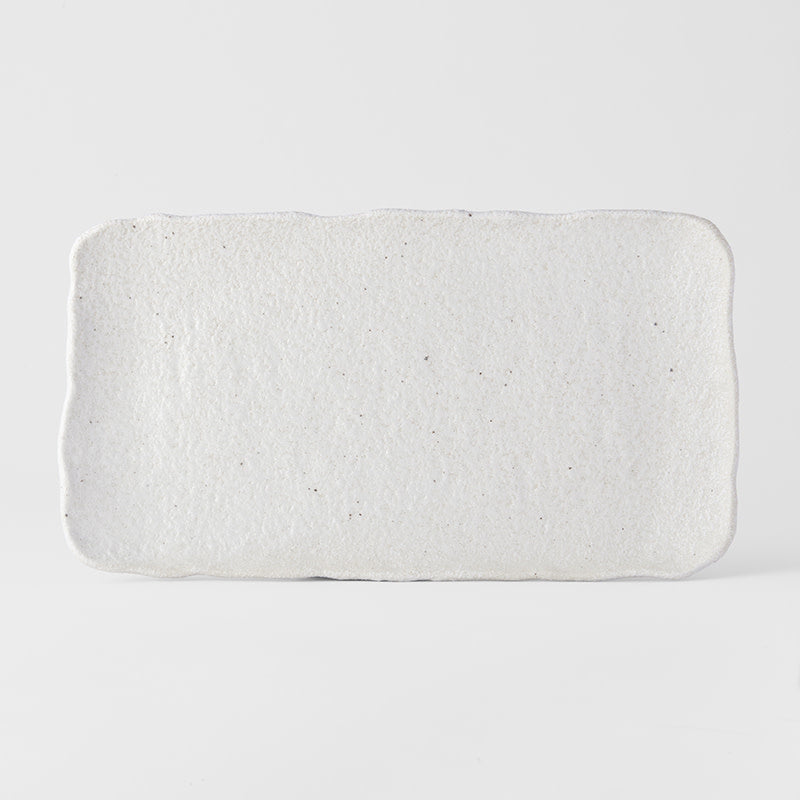 Platter Rectangular 35cm Shell White Glaze V637-C0457