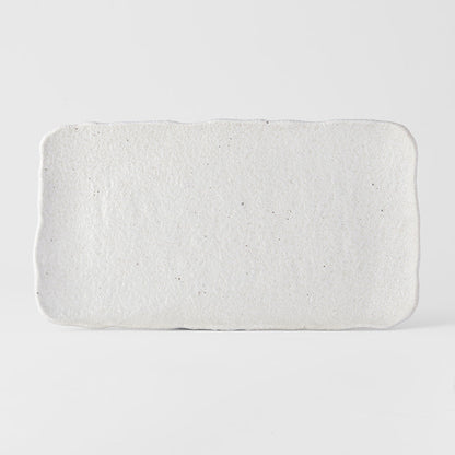 Platter Rectangular 35cm Shell White Glaze V637-C0457